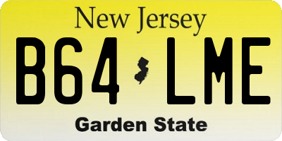NJ license plate B64LME