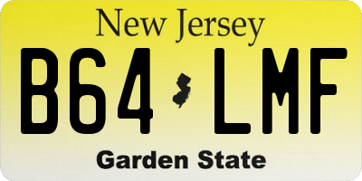 NJ license plate B64LMF