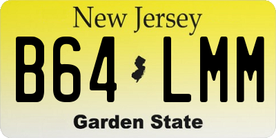NJ license plate B64LMM