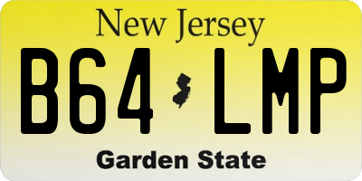 NJ license plate B64LMP