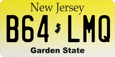 NJ license plate B64LMQ