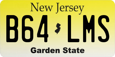 NJ license plate B64LMS