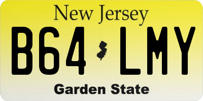 NJ license plate B64LMY