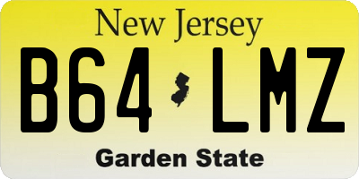 NJ license plate B64LMZ