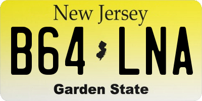 NJ license plate B64LNA