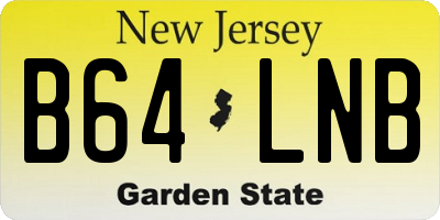 NJ license plate B64LNB