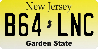 NJ license plate B64LNC