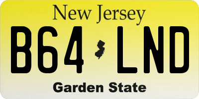 NJ license plate B64LND