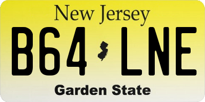 NJ license plate B64LNE