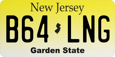 NJ license plate B64LNG