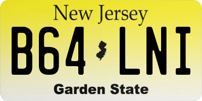 NJ license plate B64LNI