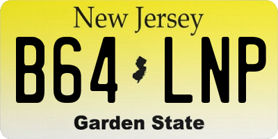 NJ license plate B64LNP
