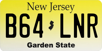 NJ license plate B64LNR