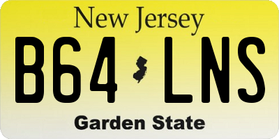 NJ license plate B64LNS