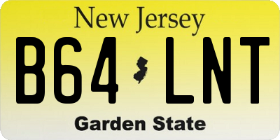NJ license plate B64LNT