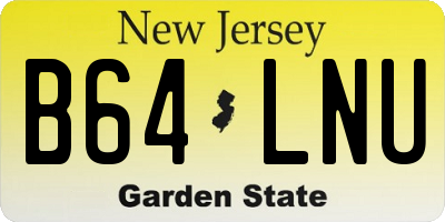 NJ license plate B64LNU
