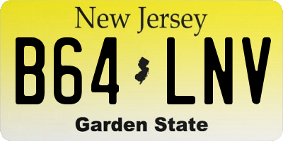 NJ license plate B64LNV
