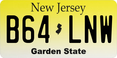 NJ license plate B64LNW