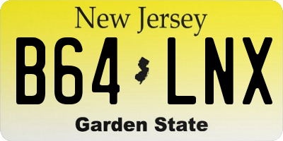 NJ license plate B64LNX