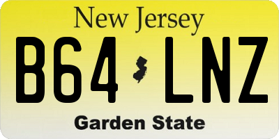 NJ license plate B64LNZ