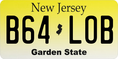 NJ license plate B64LOB