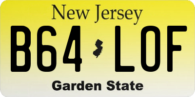 NJ license plate B64LOF