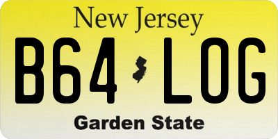 NJ license plate B64LOG