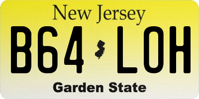 NJ license plate B64LOH