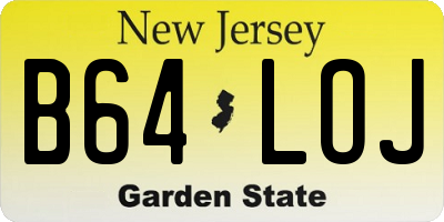 NJ license plate B64LOJ