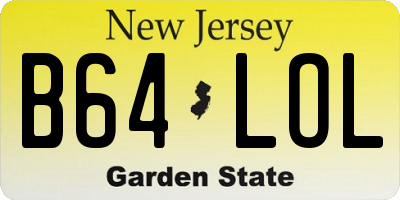 NJ license plate B64LOL