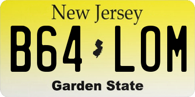 NJ license plate B64LOM
