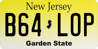 NJ license plate B64LOP
