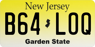NJ license plate B64LOQ
