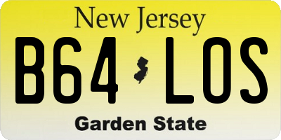 NJ license plate B64LOS