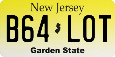 NJ license plate B64LOT