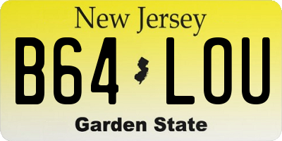 NJ license plate B64LOU