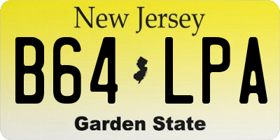 NJ license plate B64LPA