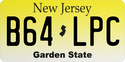 NJ license plate B64LPC