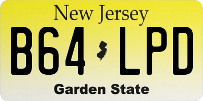 NJ license plate B64LPD