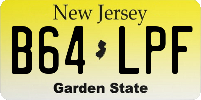 NJ license plate B64LPF