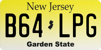 NJ license plate B64LPG