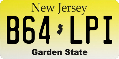 NJ license plate B64LPI