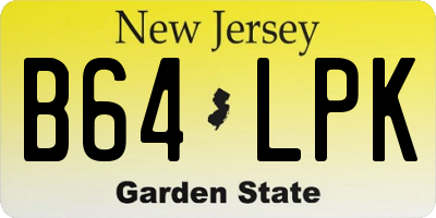 NJ license plate B64LPK