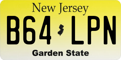NJ license plate B64LPN