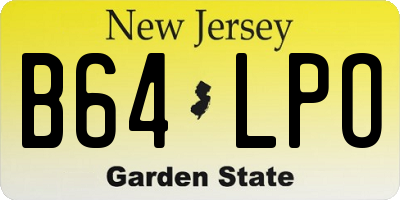 NJ license plate B64LPO
