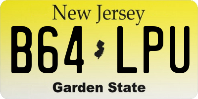NJ license plate B64LPU