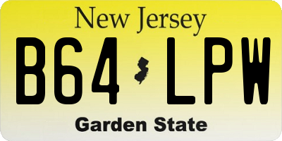 NJ license plate B64LPW
