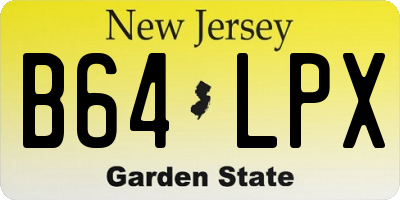 NJ license plate B64LPX