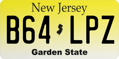 NJ license plate B64LPZ