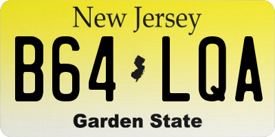 NJ license plate B64LQA